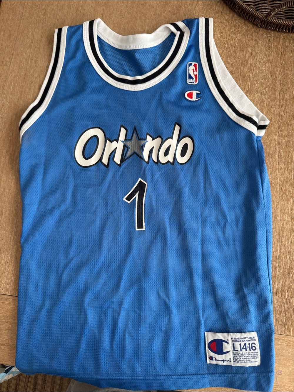 Champion Orlando Magic #1 Blue Basketball Jersey: Hardaway